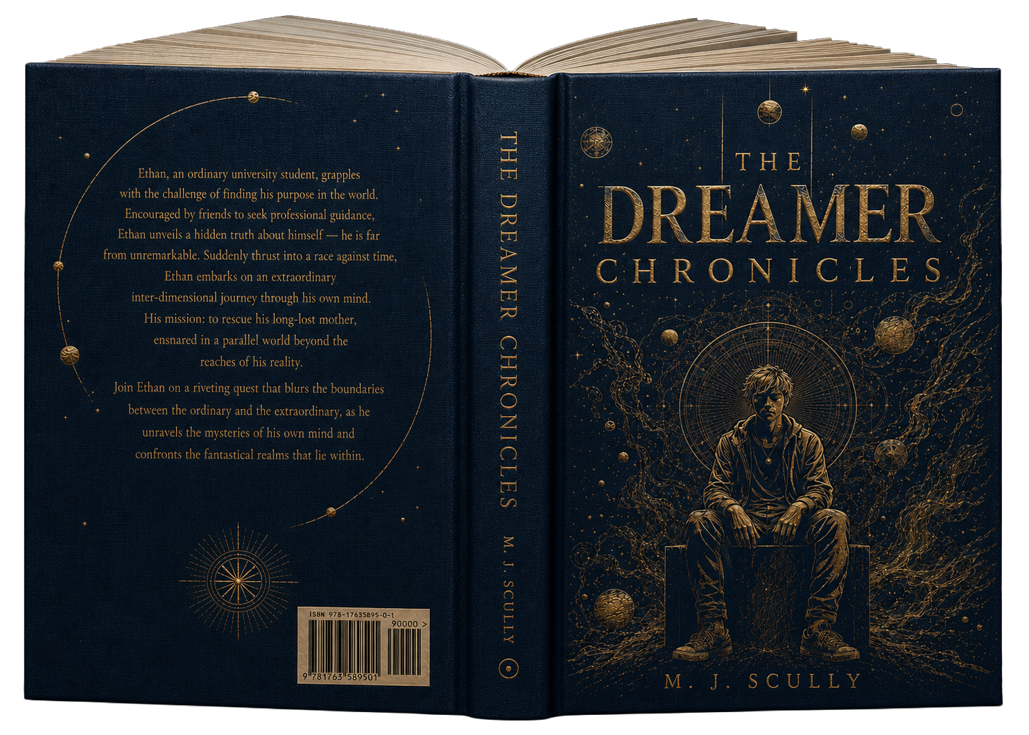 The Dreamer Chronicles book, open, cover art